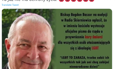 Biskup Baszor nie domaga się kary śmierci dla LGBT